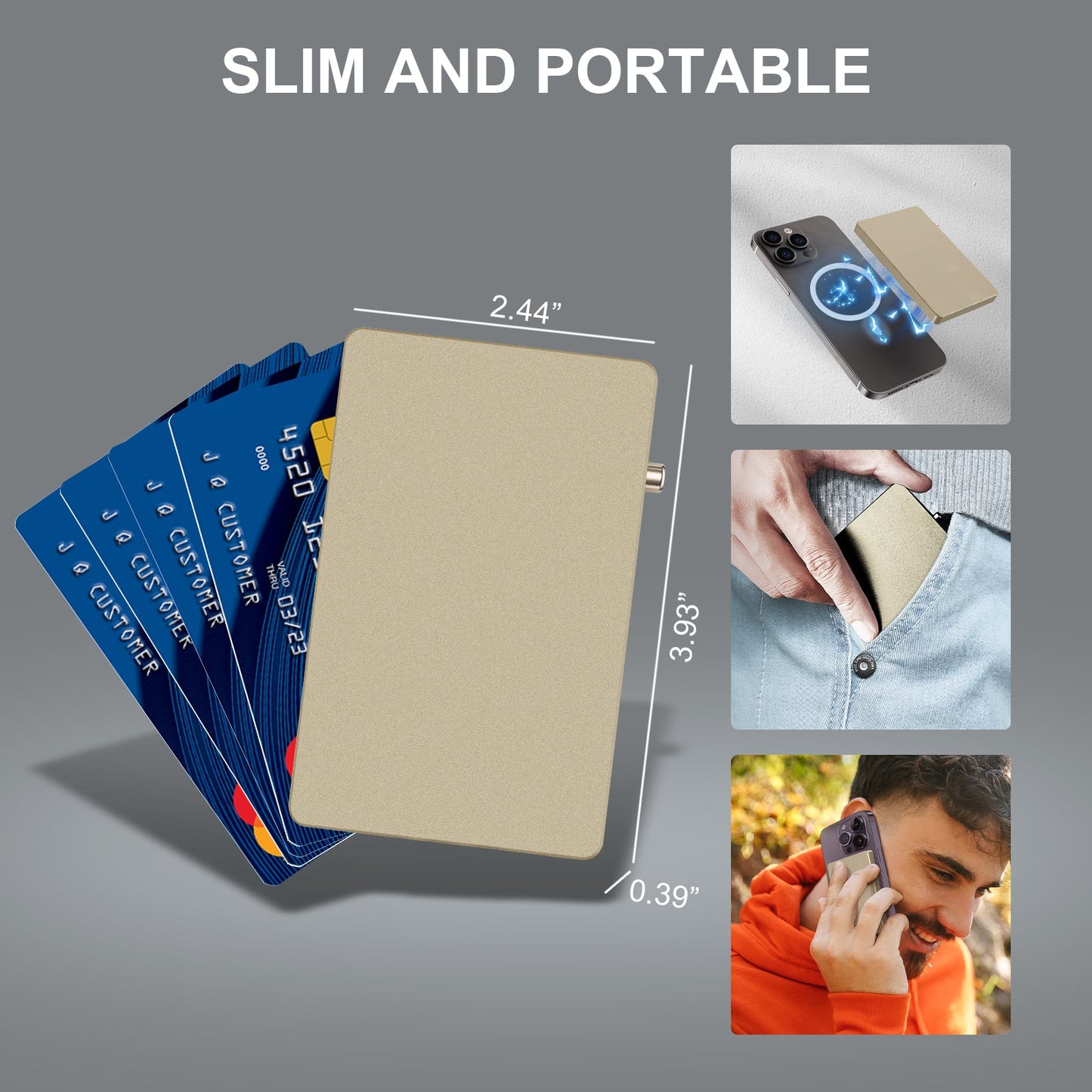RFID Blocking Aluminum Wallet - Minimalist Card Holder