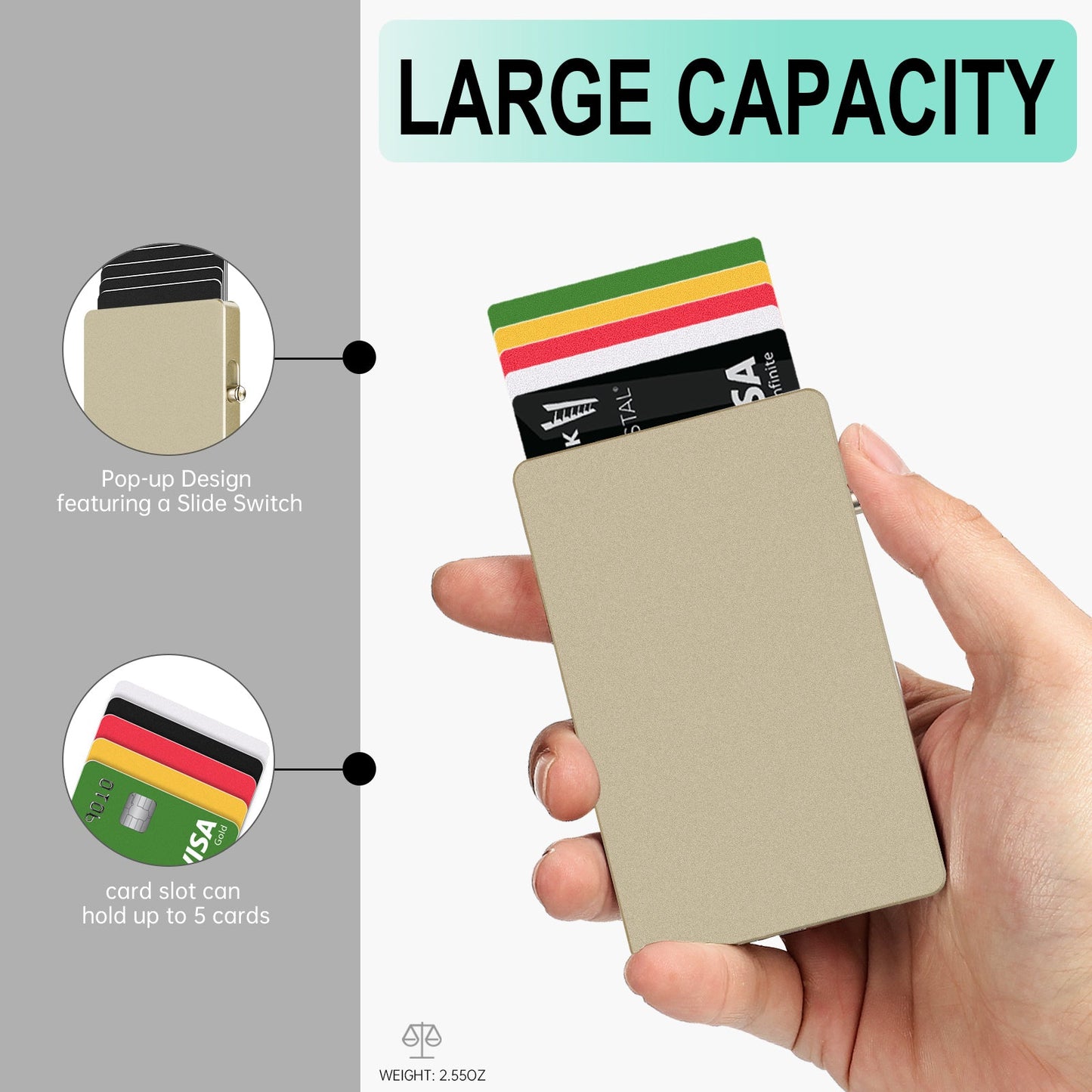 RFID Blocking Aluminum Wallet - Minimalist Card Holder