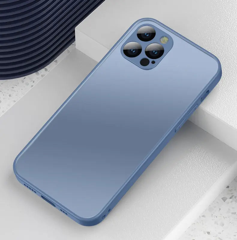 Frosted Tempered Glass Phone Case - Shockproof Protection