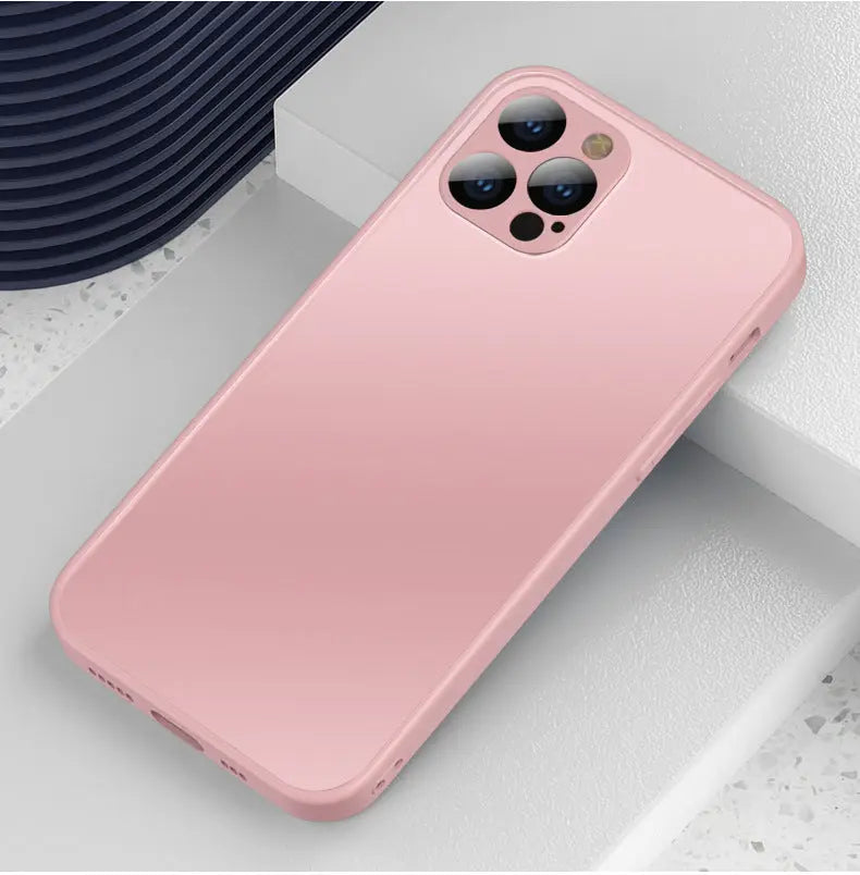 Frosted Tempered Glass Phone Case - Shockproof Protection
